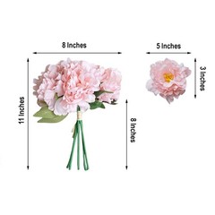 6 pcs 11″ Pink Silk Artificial Peony Flowers Bouquets Wedding Party Decorations