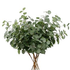 6 Bunches Artificial Eucalyptus Stems 24″ Faux Eucalyptus Leaves Green