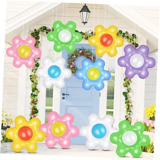 12 Pcs Spring Inflatable Hanging Flowers Colorful Inflatable Spring Flowers