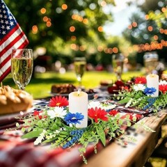 PCS Patriotic American Candle Rings Wreaths Artificialth of July Independence 4