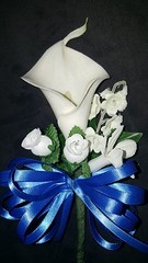 Wedding double or single calla lily mother’s or grandma’s corsage blue