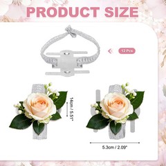 12 Pcs Corsage Wristlet Band, Aluminum Wrist Corsage Bracelets Bands, Silver