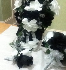 Black and white bouquet boutioneer & Toss. Request color Rush order available