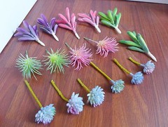 16 Flocking Artificial Succulents Plants Mini Pine Tree Grass