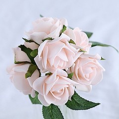 24 BLUSH 2″ Mini FOAM ROSE Flowers Stems Wedding Events Decorations Supplies