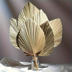 Natural Dried Palm Leaves, 17.3 Inch, 10 Pieces, Beige and Brown, for Wedding