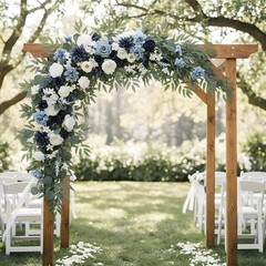 1Pc 6FT Artificial Eucalyptus Garland Blue Rose Flower Wedding Table Runner