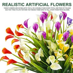 TURNMEON 20 Bundles Calla Lily (400 Heads) Artificial Flowers for Outdoors, Fake