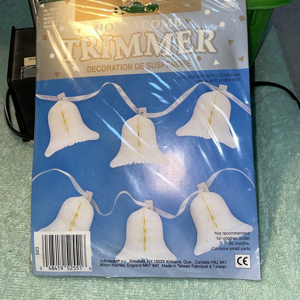 Amscan Honeycomb Trimmer 12 – 3 Inch Paper Bells Vintage New