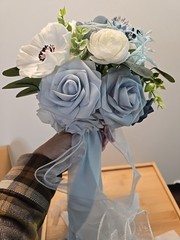 Lings moment flowers Blue Bridesmaid’s Bouquet Wedding silk