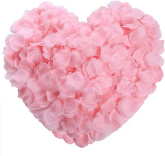 1500 pétalos de rosa de seda rosa para una noche romántica
