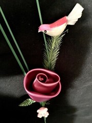 “The Nancy Rose” Unique Artisanal Purple Satin Fabric Rose.