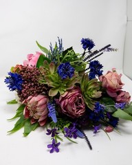 Bridal Faux Flower Wedding Bouquet, Teardrop Bridal Bouquet