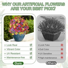 2PC 20in Artificial Topiary Ball Flowers Outdoor UV Resistant Spring Summer