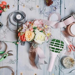 Bridal Flower Bouquet Holder 4 Pieces Wedding Foam Floral Handle Bouquet Hold…