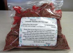 Set of 30 Lavender Sachets made with Red Organza Bags