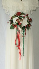 Roses and Berries Silk Winter Wedding Bouquet