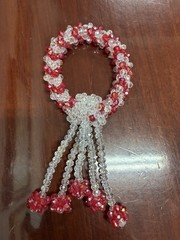 Crystal Red And White Artificial Flowers Thai Wreath Beauty Home Decor