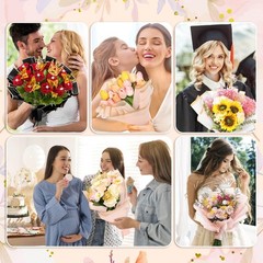 195Pcs Flower Bouquet Supplies – Wrapping Paper, Gold Crowns, Butterflies & Ribb