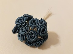 Lot of 144pcs Teal Satin Ribbon Roses Flowers 12mm 1/2″ 1/2 Inch on Wire Stem