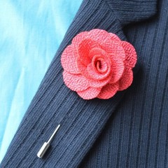 12 Pcs Flower Lapel Pins, Handmade Camellia Flower Boutonniere for Men Women …