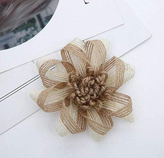 9PCS Handmade Burlap Flowers Rustic Jute Twine Rose for DIY Handmade Wedding Par