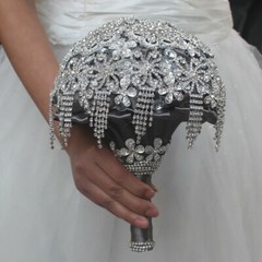 Bling Rhinestones Wedding Bouquet Handmade Bridal Bridesmaid Wedding Flowers