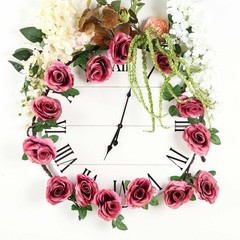 DUSTY ROSE 6 ft long Silk Rose Wedding Garland Leaves Bendable Wire Home Sale