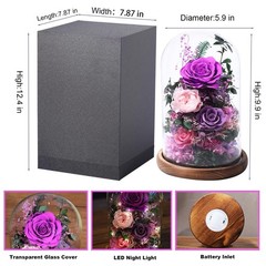 lovenfold Flowers for Delivery Preserved Rose in Large, Purple-summer