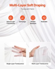 Uimoso Artificial Wedding Arch Flowers Kit with Drapes Kit Deluxe White