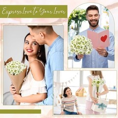 48 Pcs Ranunculus Artificial Flower,Real Touch Peonies Artificial White,green
