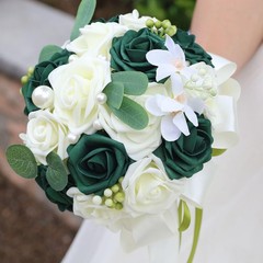 Lightweight Bridal Wedding Bouquet Round Holding Bouquet Throw Toss Artificia…
