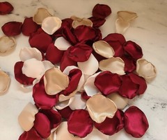 Burgundy Flower Girl Petals Beige Boho Wedding Ceremony Decor Proposal We Do