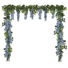 Wisteria Artificial Flowers Garland 2PCS 5.91FT/Peice Fake Wisteria Dusty Blue