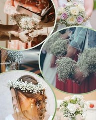 24Pcs Babys Breath Artificial Flowers Bulk, 11inch Fake 24PCS Attractive White