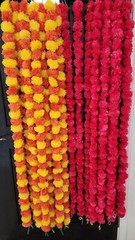 Artificial Marigold Flower Garlands Indian Wedding Event Decoration Pooja Diwal