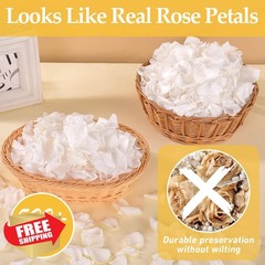 Koceko 4.59oz White Real Rose Petals
