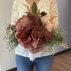 Bridal Wedding Bouquet Lovely Budget Handmade Faux Florals Dusty Rose Green