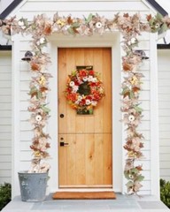 2 Pack Fall Garland Maple Leaf, 5.9Ft/Piece Hanging Vine Garland White&green