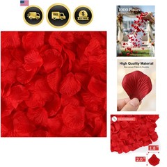 1000 Pcs Artificial Fake Rose Petals,Flower Petals for Romantic Night, Engage…