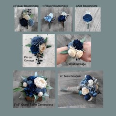 Lavender Navy Blue Bridal Bouquet Sola Wood Bridesmaid Purple Wedding Flowers