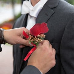 6 Pcs Homecoming Wedding Wrist Corsage Prom Party Artificial Flower Light Brown