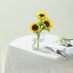 3 Yellow 17″ tall Faux Silk Sunflower Stems Wedding Party Events Decorations