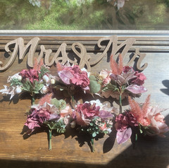 6 Wedding Table Bouquets Budget Friendly Beautiful Faux Flowers Cream/White Pink