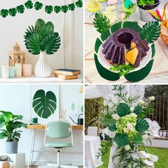 110 Pcs Artificial Tropical Palm Monstera, 7 Kinds Large Small Fake Palm Leaf
