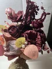 Ling’s Moment 11” Burgundy Bouquet For Wedding