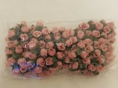 Lot 144 pcs Pink Artificial Rosebuds Roses Millinery Craft Flowers 16mm 5/8″
