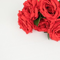 RED 2 Bushes 17″ Premium Silk Roses Artificial FLOWERS Bouquets Party Events