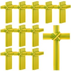 50 Pcs Palm Cross Palm Sunday Hand Held Portable Prayer Crosses 7.09 Inches