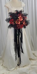 Deep Autumn Goth Faux Silk Bridal Bouquet